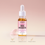 Óleo Antidade RoseLift™ de rosa mosqueta 20 ml — vegano, ômega 3 e 9, toque seco